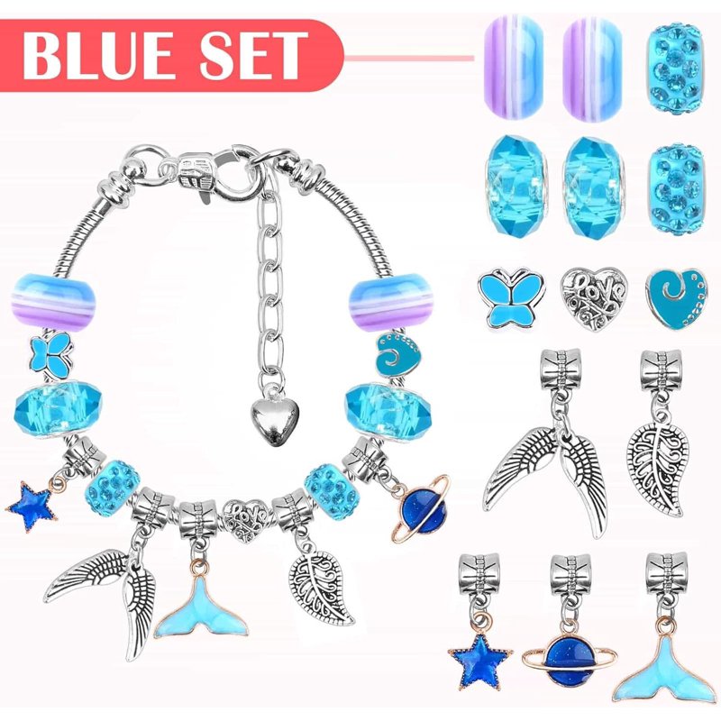 Kids Jewelry Making Kit with Charms & Beads - DIY Bracelet Craft Set for Ages 6-12
