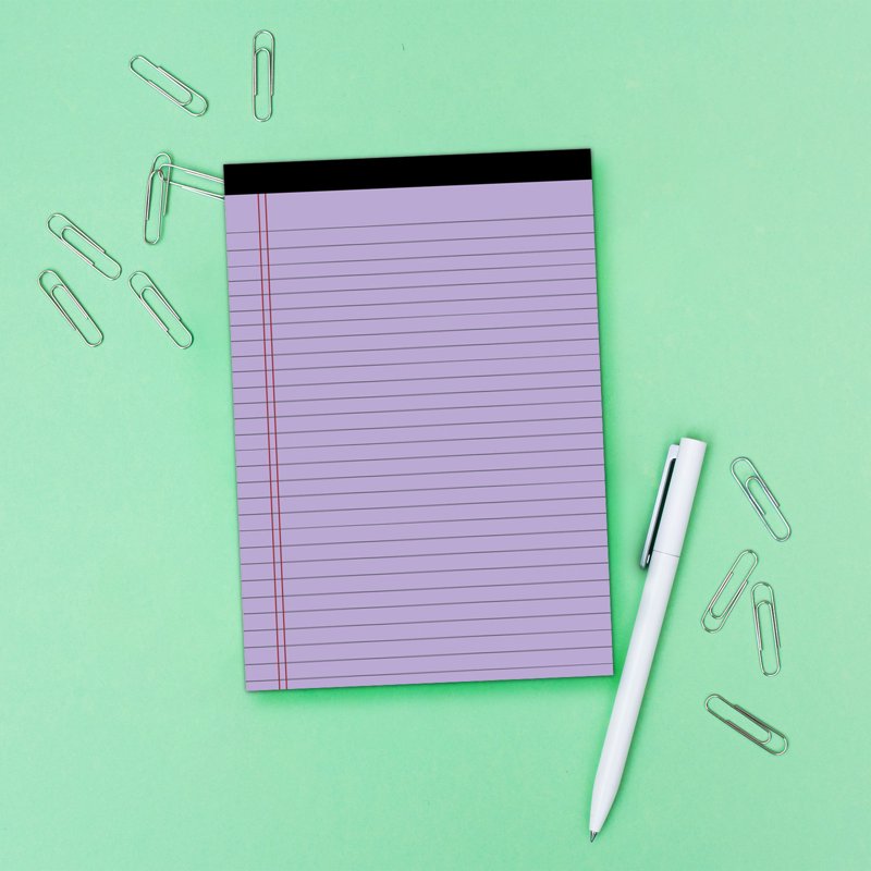 A4 Legal Pads Note Pads - Perforated College Ruled Sheets, Ink-Resistant, 50 Sheets