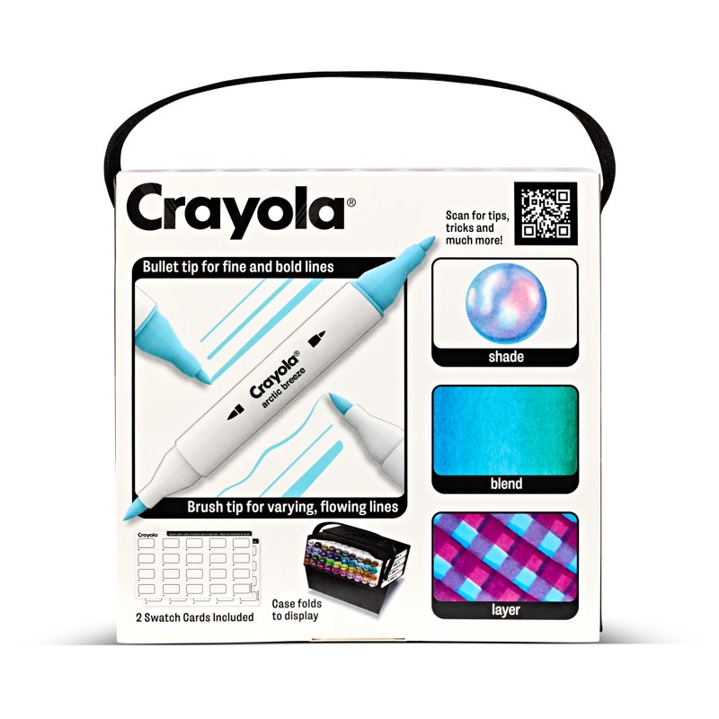 Assorted Crayola Dual-Tip Alcohol Marker Set for Adults - 40 Count with Fine & Chisel Tips