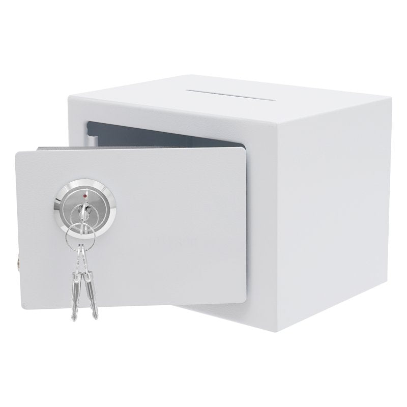 Small Wall-Mounted Deposit Safe with Drop Slot Security Box for Home & Office