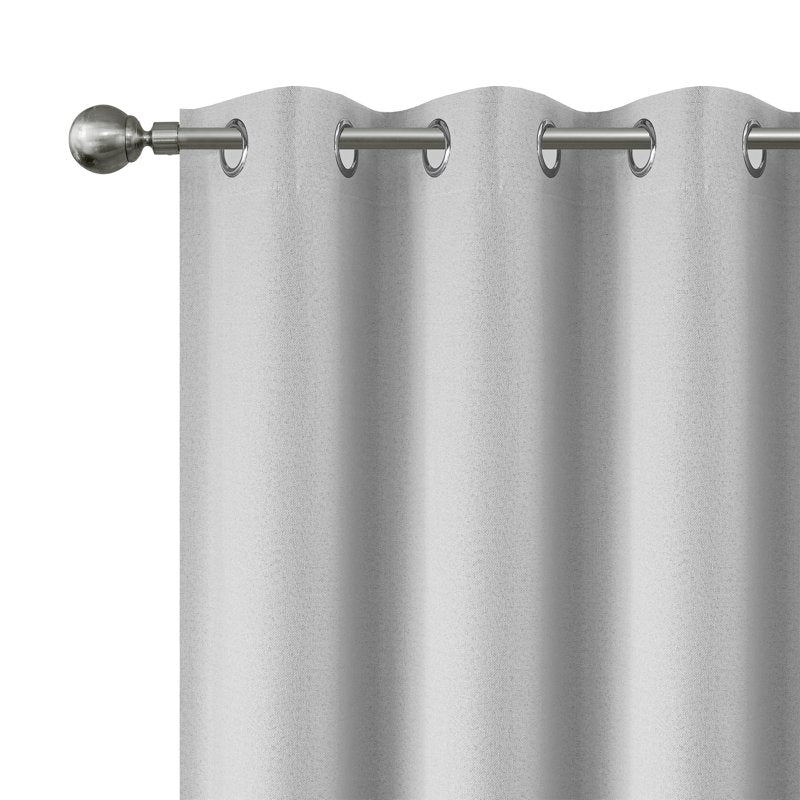 Blackout Linen Texture Curtains Set - Grommet Top, Room Darkening, 4 Panels