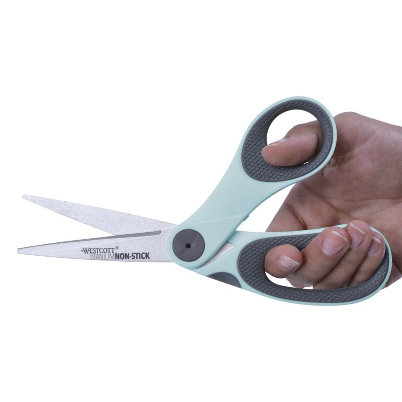 8" Titanium Bonded Non-Stick Bent Craft Scissors with Adjustable Glide