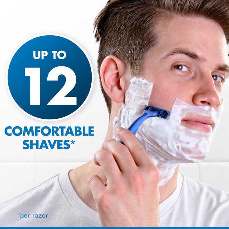 Men's Disposable Razor Set 8 Count - Comfortable Shave, Skin Sensing Blades