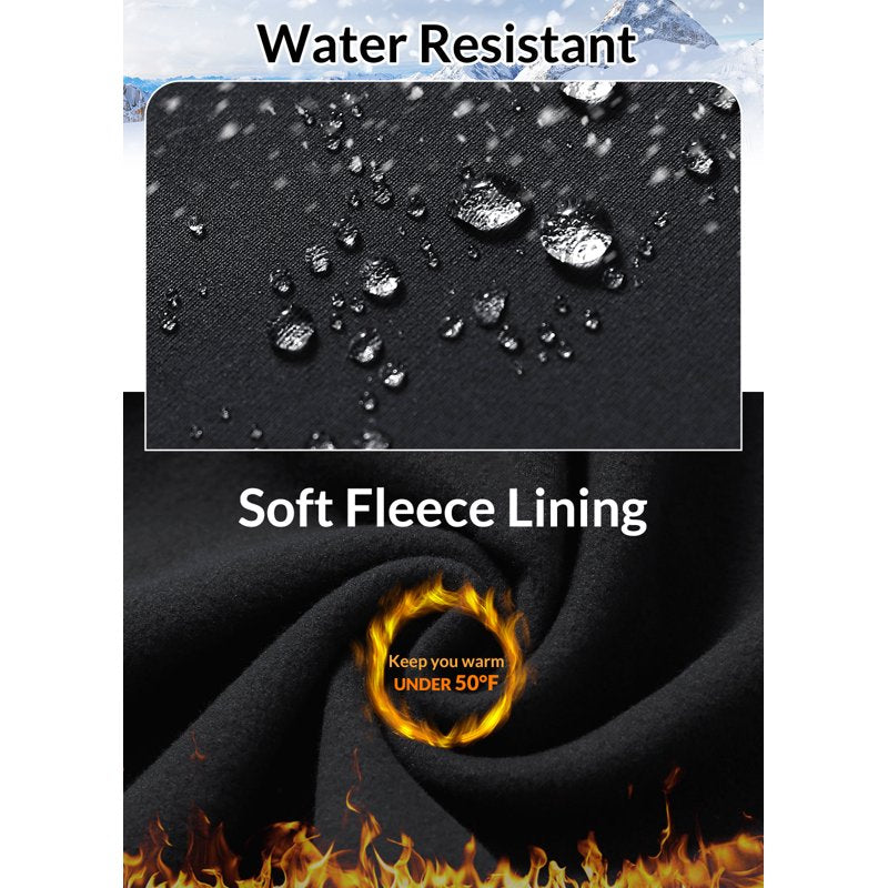 Thermal Fleece Lined Yoga Pants with Pockets - Waterproof Winter Flare Leggings