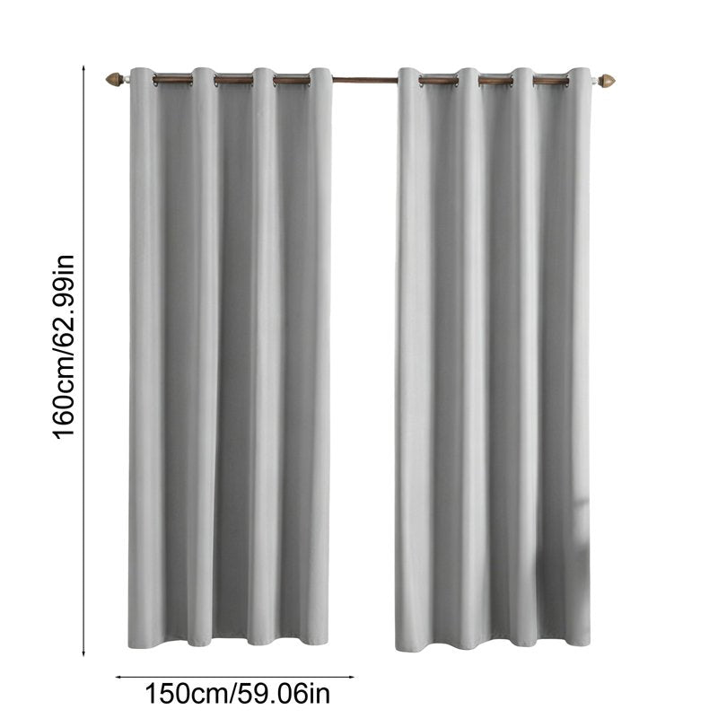 Blackout Insulated Curtain for Bedroom & Living Room - 59x63in No Drill Window Drape
