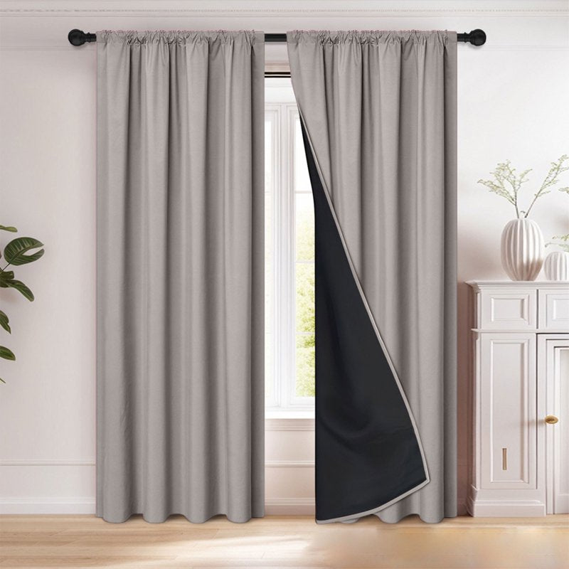 Light-Blocking Polyester Curtains for Living Room & Bedroom - Thermal Insulation & Soundproofing