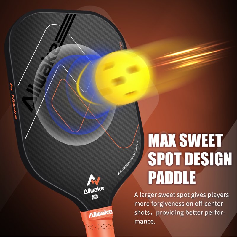 USA Pickleball 3K Carbon Fiber Paddles - Durable Lightweight Paddle, Black-Brown Variation