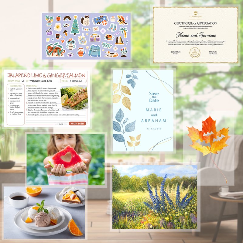 Self-Adhesive Laminating Sheets 4.3x6.4 inches Waterproof & Scratch Resistant - Pack of 64