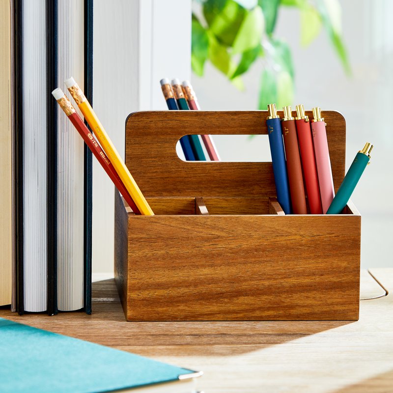 Desktop Caddy Organizer with 6 Compartments - Small Office Desk Storage