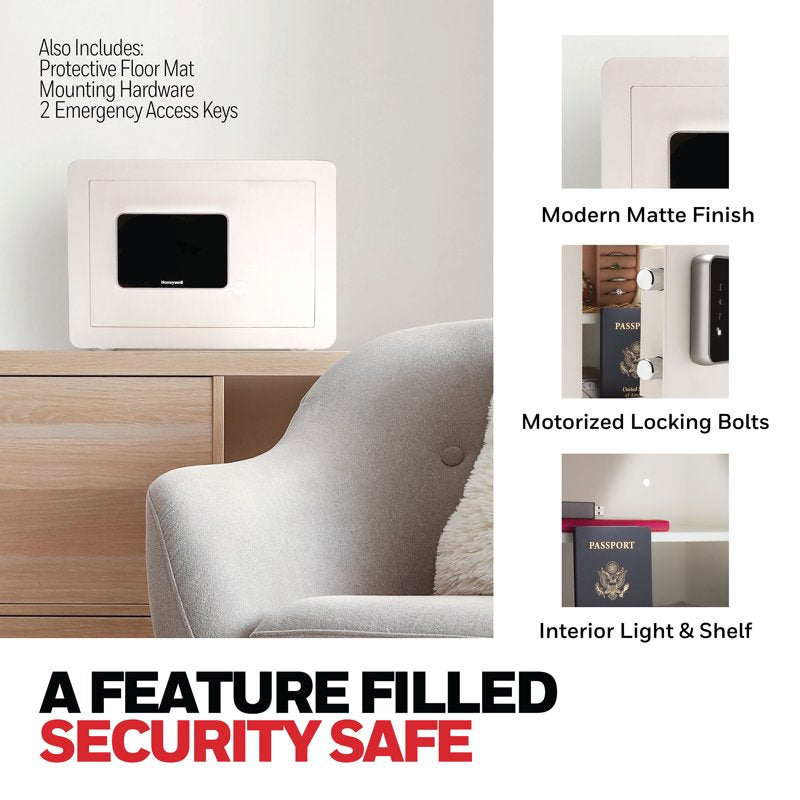 Bluetooth Touch Digital Security Safe 0.60 cu ft - Ivory