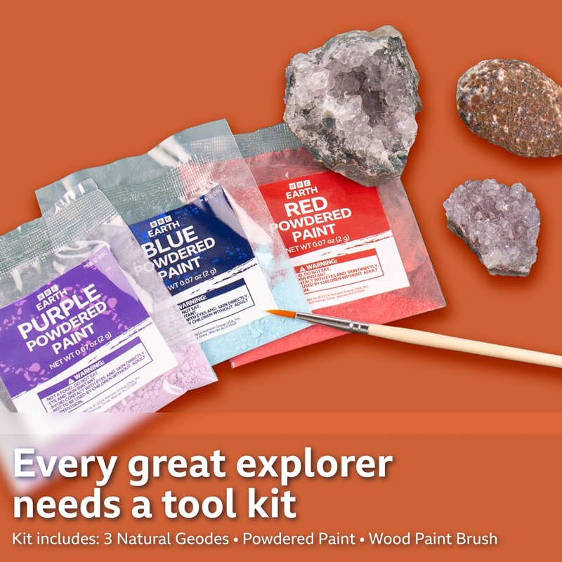 Kids Geodes Science Kit - Natural Crystals, Cracking & Custom Decor Set