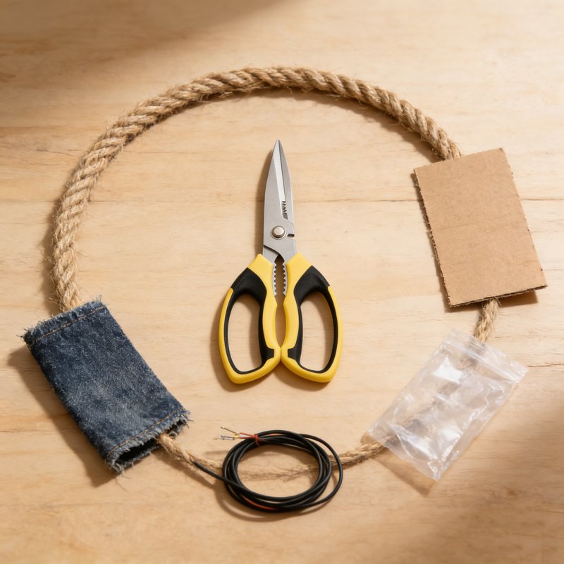 Jonce 8-Inch Heavy Duty Scissors - Ultra Sharp Serrated Stainless Steel with Protective Cover - Yellow