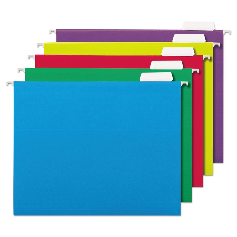 Bright Color Hanging File Folders - Legal Size, 25-Pack