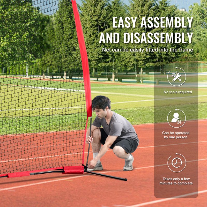 Portable Sports Barrier Net 12x9 ft Backstop for Baseball Softball Soccer Lacrosse