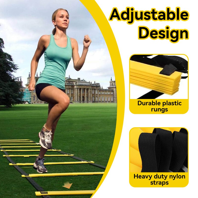 Agility Ladder Set with Resistance Parachute & Accessories - Speed & Agility Training Equipment