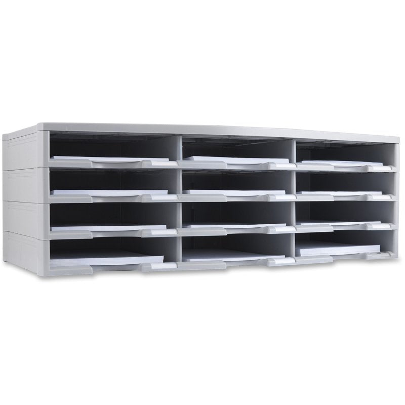 12-Section Literature Organizer - Heavy Duty Plastic Document Storage