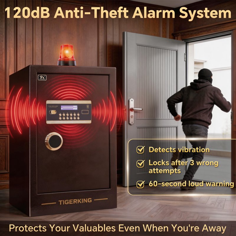 Digital Security Safe Box 3.5 Cu Ft with Electronic Keypad and Removable Shelf