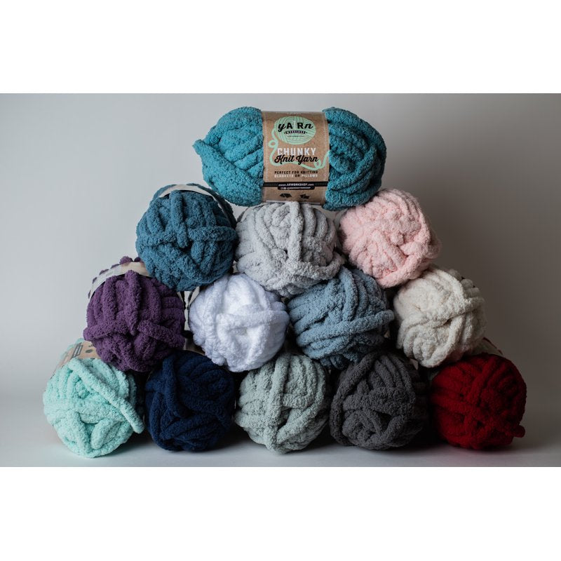 Jumbo Chenille Yarn for Arm-Knitting - 3 Pack, Multiple Colors, 28 yd