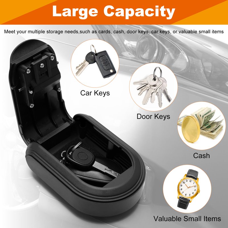 Magnetic Key Lock Box with 4-Digit Combination for Indoor Outdoor Security