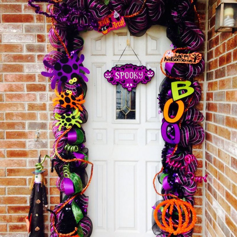 Halloween Mesh Ribbon Set - Assorted Burlap & Metallic Tinsel for Wreaths & Crafts 15 Rolls
