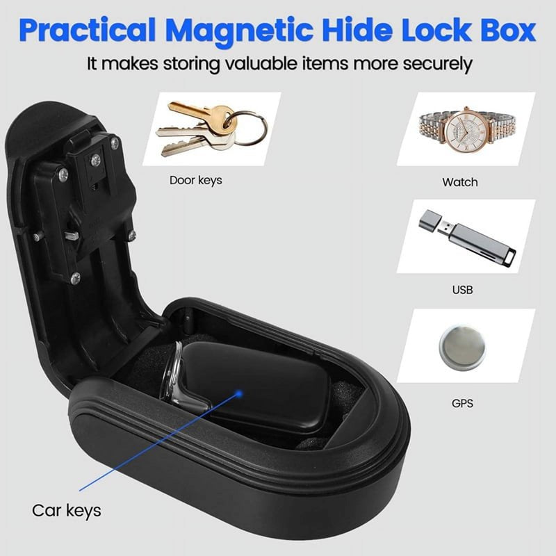 Magnetic Key Lock Box with 4-Digit Combination for Indoor & Outdoor Security
