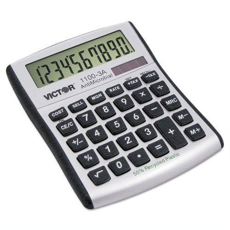 Compact Desktop Calculator with 10-Digit LCD, Solar/Battery Power