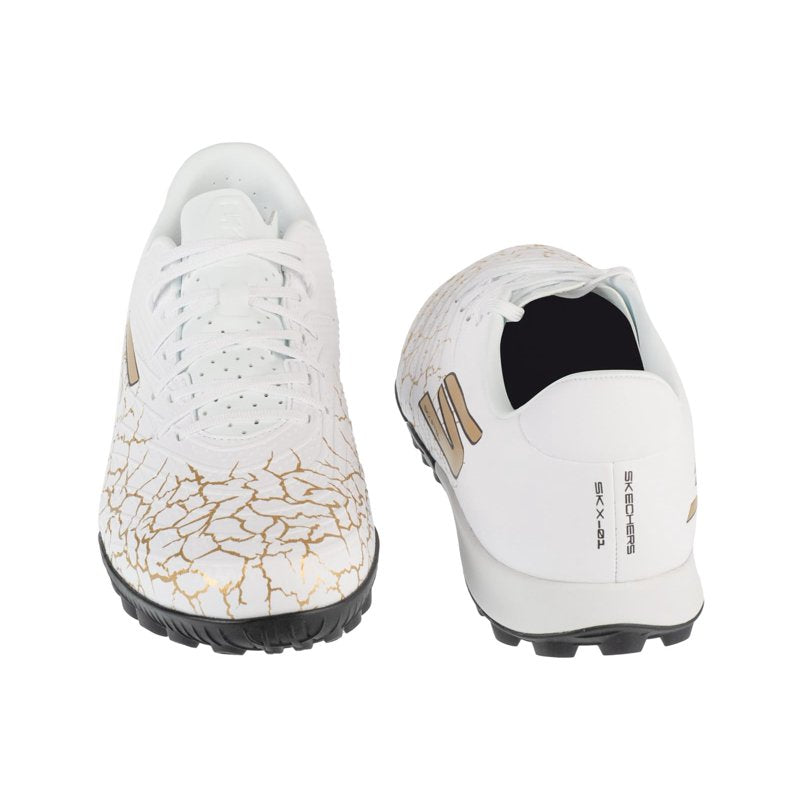 Skechers SKX 1.5 Academy TF Mens Soccer Cleats - 12.5 White/Black/Gold, Medium