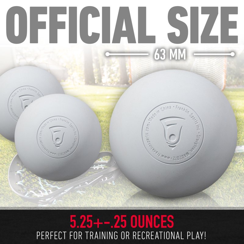 Lacrosse Balls - Official Size Rubber Practice and Training Balls, Multi-Purpose for Sports & Muscle Therapy