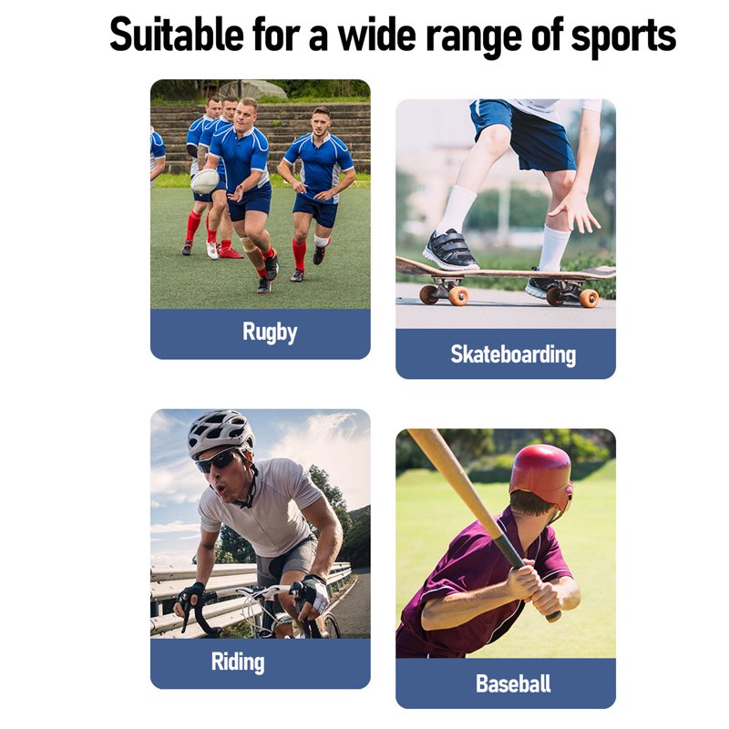 Youth Soft Shell Rugby Helmet - Padded Football Headgear for Kids, Blue, S