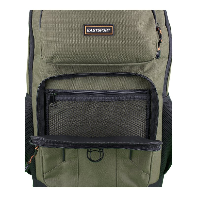 Unisex Army Green Backpack with Laptop Sleeve & Water-Resistant Bottom
