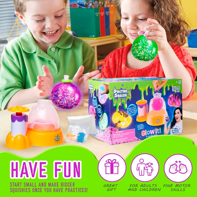 Glow-in-the-Dark Squishy Maker Kit with 8 Squishies & Accessories