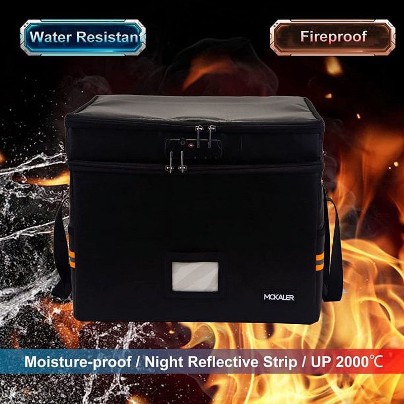 Fireproof Waterproof Legal Size Document Folder Organizer - Black