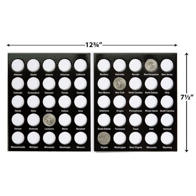 50 States Quarter Album - Hardcover Coin Display & Collection Holder