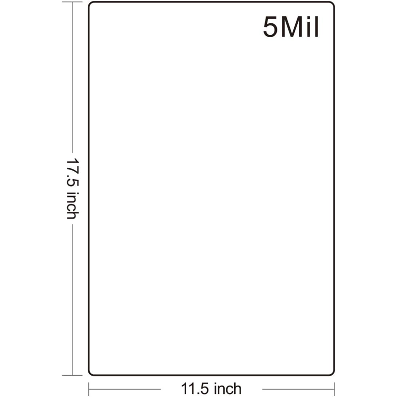 11 x 17 Inch Laminating Sheets 25-Pack 5 Mil Clear Thermal Laminating Pouches