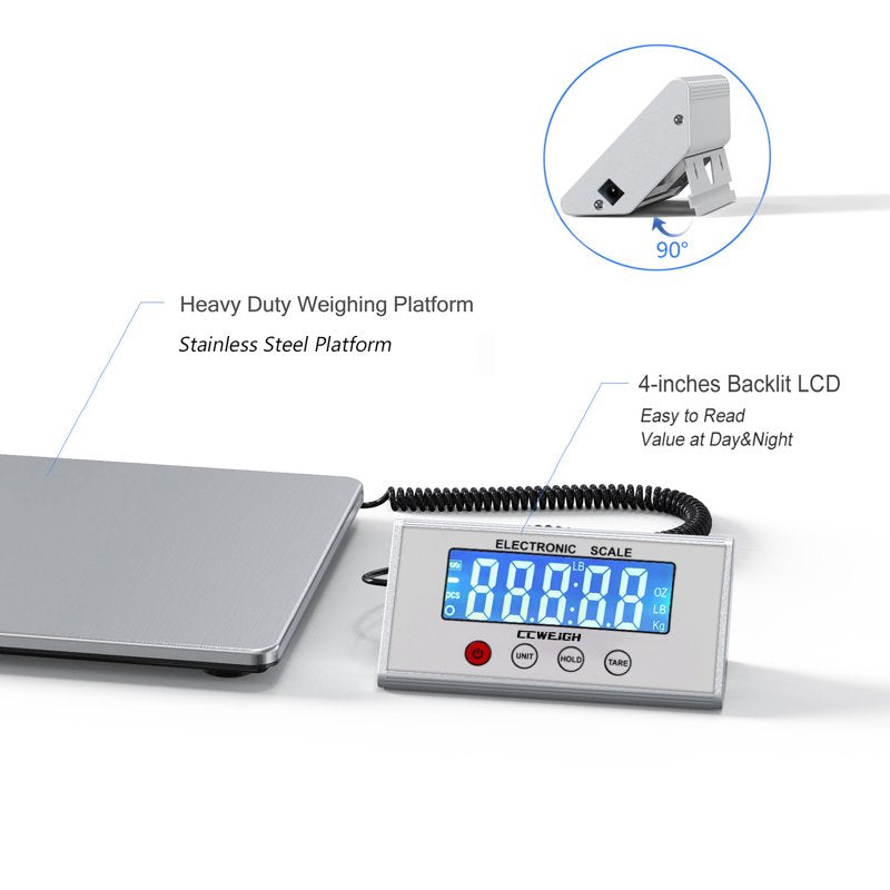 Heavy Duty Electronic Postal Scale 440lbs with LCD Display & Tare Function