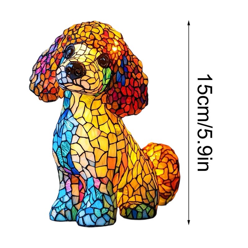 Cute Resin Poodle Night Light - Dog Themed LED Table Lamp for Home Decor