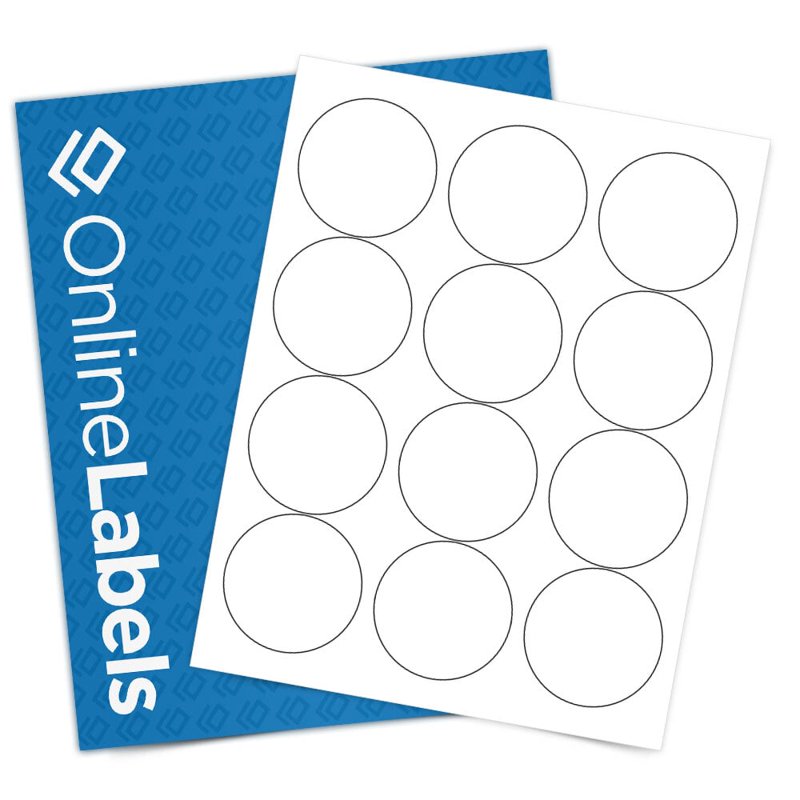 Waterproof 2.5-Inch Circle Labels for Laser Printers - 120 Sheets