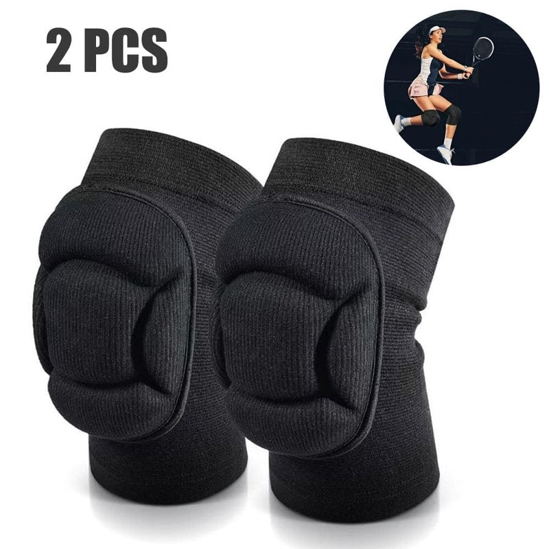 2 Pack Volleyball Knee Pads for Men Women - Thick Sponge Anti-Slip Sports Knee Sleeves, Protective Gear for Volleyball, Football, Yoga, Dance, Gardening