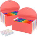 2 Pack A6 Mini Coupon Organizer Wallets with 13 Pockets Pink
