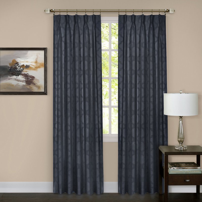 Energy-Efficient Blackout Curtain Panels - Pinch Pleat Style, 34x84 Inches
