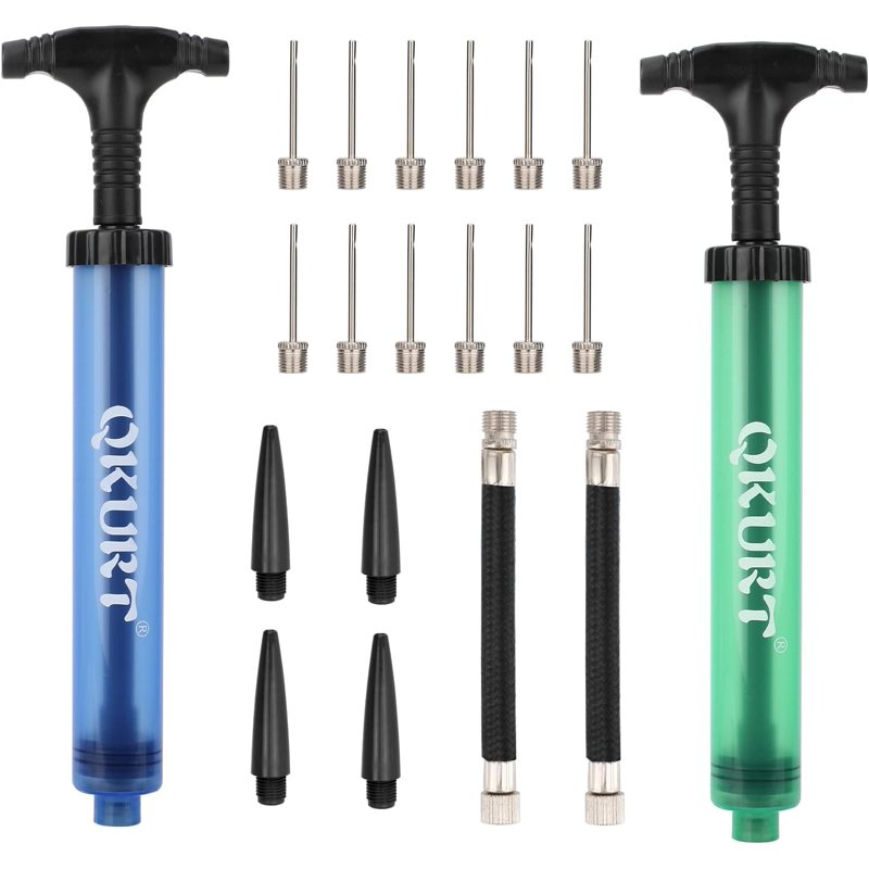 Ball Pump Set with Needles & Nozzles for Sports Balls & Inflatables - Portable & Durable