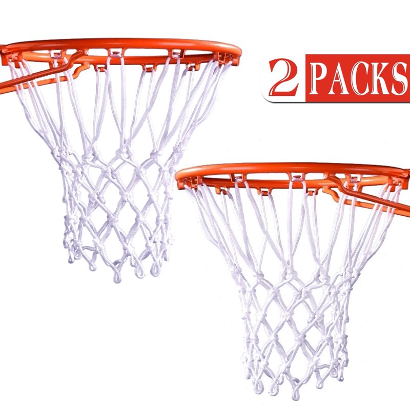 Heavy Duty 2 Pack Basketball Nets Replacement Outdoor Indoor White 20 Inch