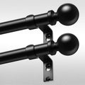 Heavy Duty Adjustable Curtain Rods 36-91 Inch Black Set for Windows