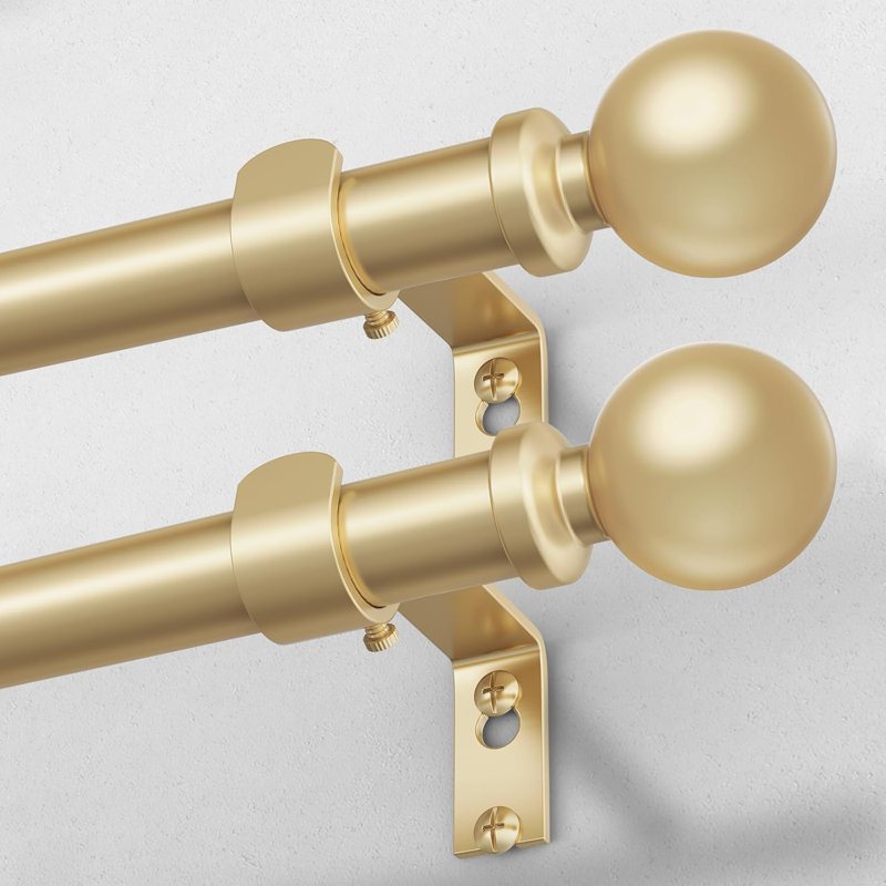 Heavy Duty Adjustable Curtain Rods 36-91 Inch Modern Window Treatment Set