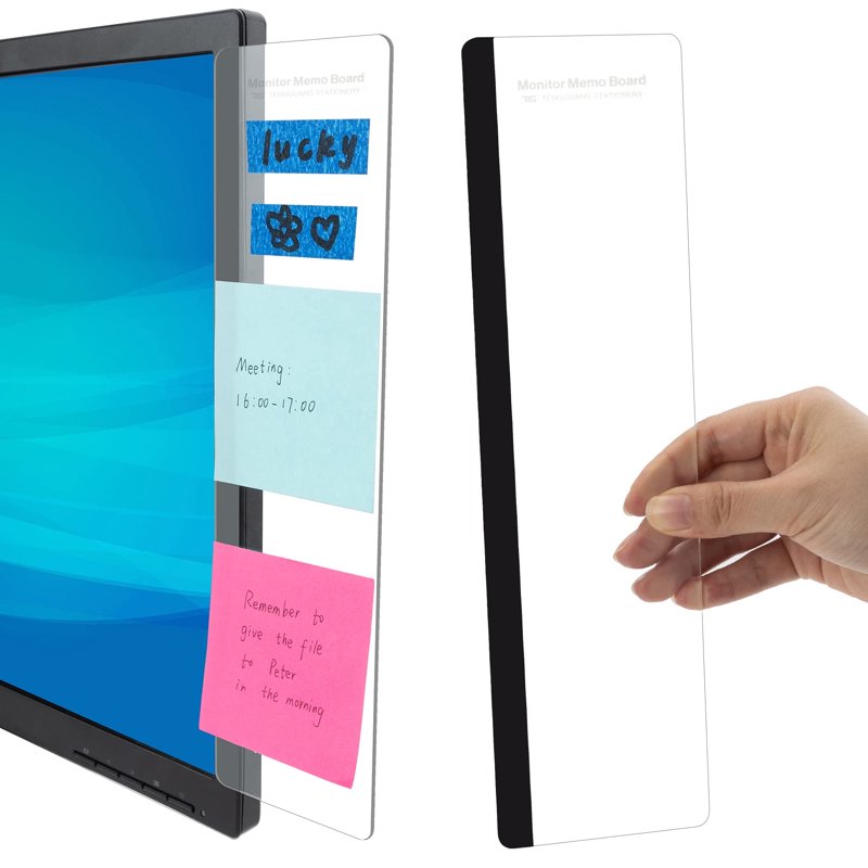 Monitor Memo Board Set 2-Pack Sticky Note Holders for Computer Screen Office Desk Organizer