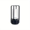 Rechargeable Touch Control Glass Table Lamp Set - Dimmable LED Ambient Light for Bedroom & Home Decor - Gold, Black, Silver