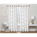 Gray Semi-Sheer Grommet Top Curtain Panels with Satin Backing - 2 Pack, 95 Inch Long