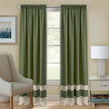 2 Pack Farmhouse Linen Sheer Window Curtains - Sage, 84 Inch Length