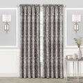2 Pack Pastel Floral Shabby Chic Window Curtain Panels - Gray, 63 Inch Long