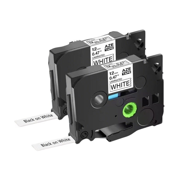 2 Pack Laminated TZE Refills Compatible with Brother P-Touch Label Makers